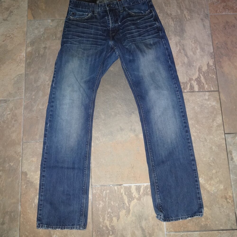 Signature Levi Strauss Authentics Slim Straight Jeans 32x34 Dark Blue Wash